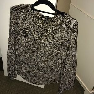 Black and white blouse.